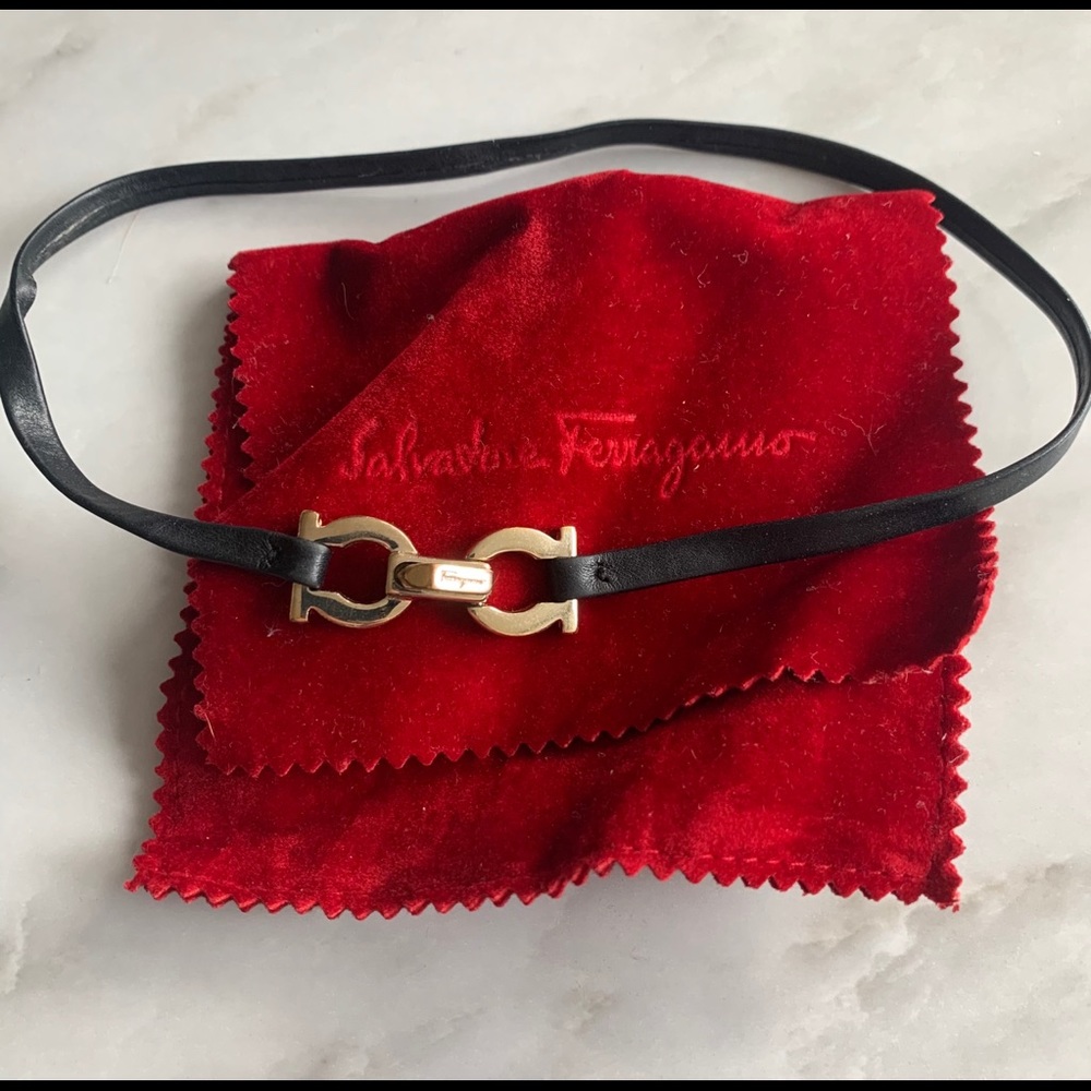 SOLD! Salvatore Ferragamo Gancini leather bracelet